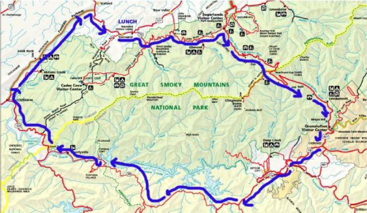 Scenic Drives In Tennessee Map MINIs On The Dragon   Smokey Mountain Scenic Drive
